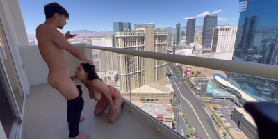 Red-hot Indian teenager Hailey Rose & Max Fills have nasty public shag in Vegas