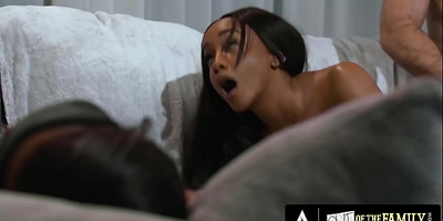 Stepdad catches Nubile Nubile tugging on stepparent's boner & ends job up steamy